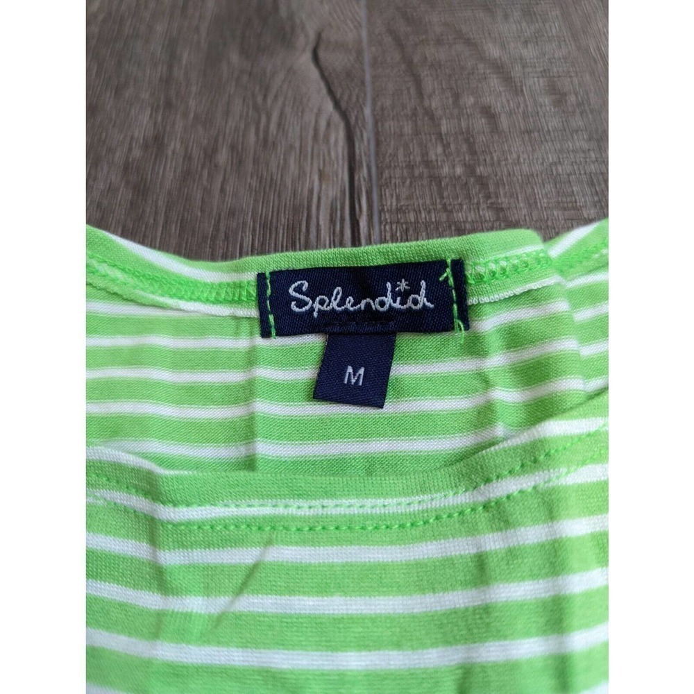NWT Splendid Striped Shorts Romper Size Medium Girls Green - Picture 3 of 6